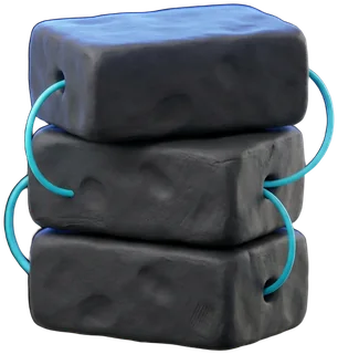 Three linked clay ledger blocks